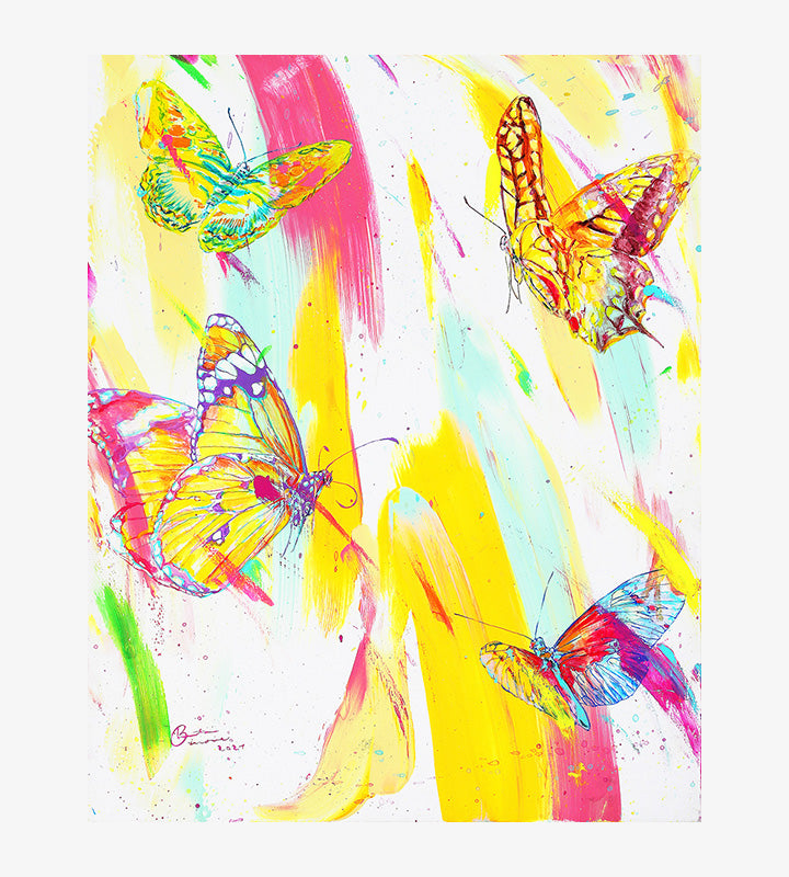 butterfly - In pastel colors  Brushstrokes born from melody